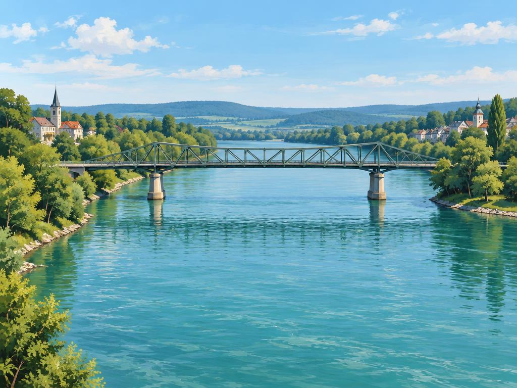 Illustrative Darstellung des Rheinübergangs