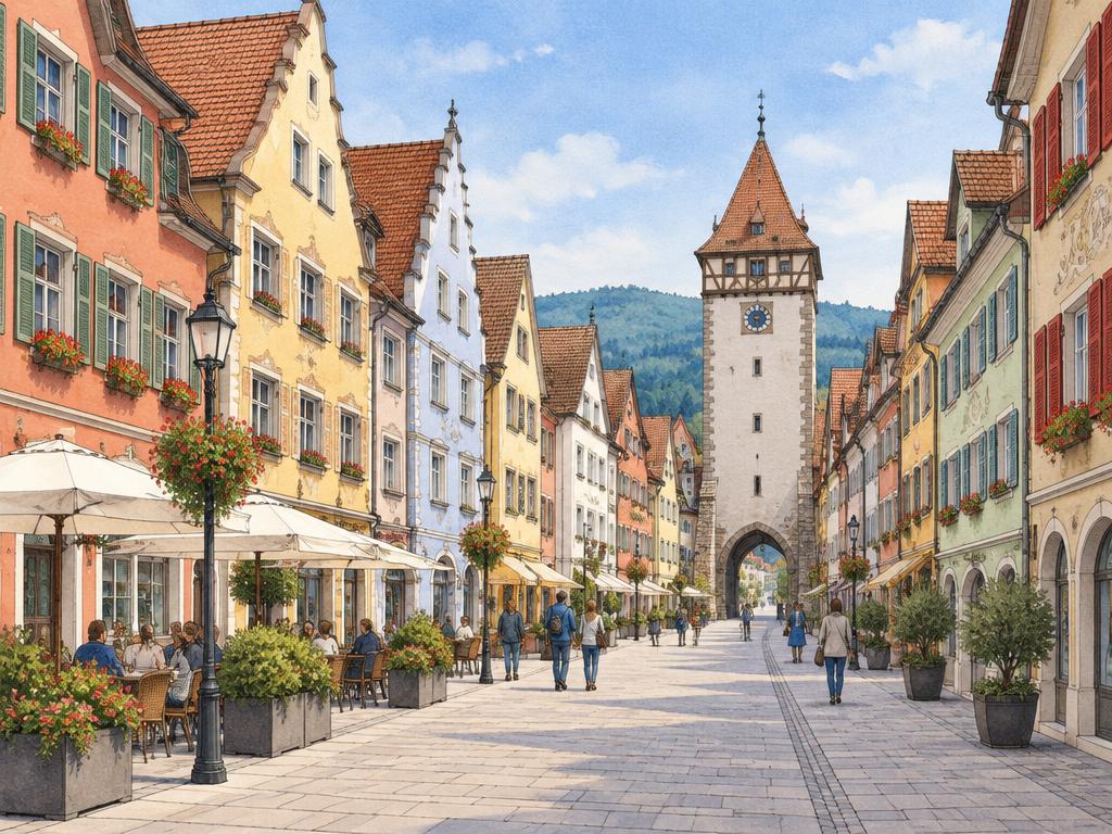 Illustrative Darstellung der Altstadt Waldshut