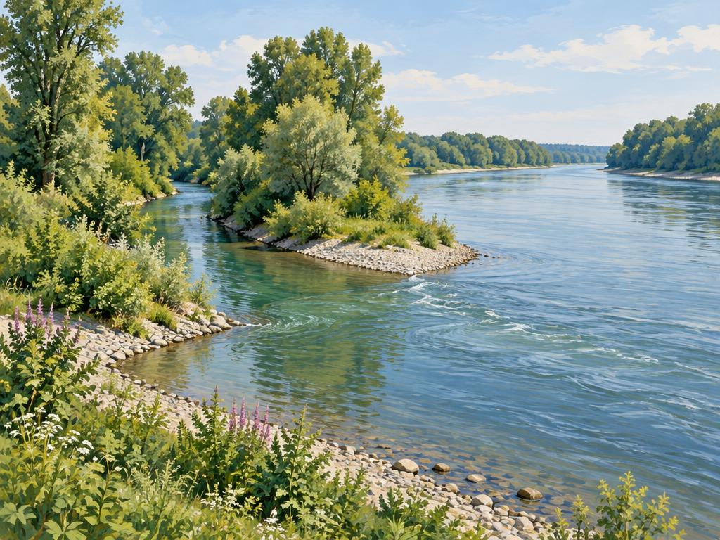 Illustrative Darstellung der Wutachmündung